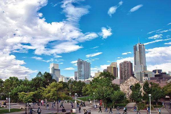 Auraria Campus on a sunny, summer day.